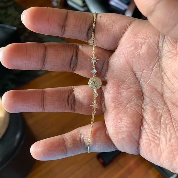 14K Yellow Gold Bracelt w/ AAA Micro Inlaid Zirconias - Picture 7 of 10